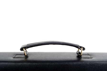 Business black bag isolated on whiteの写真素材