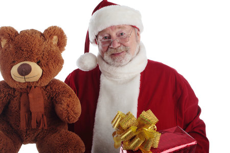 Xmas  background: Santa Claus, gifts,の写真素材