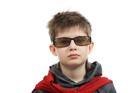 Education background: Funny Teen. Shot in studio.の写真素材