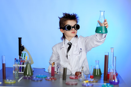 Education background: Funny Teen. Shot in studio.