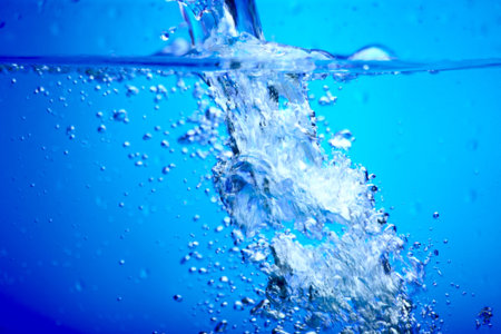 Fantastical water background. Drops, waves, splashes.