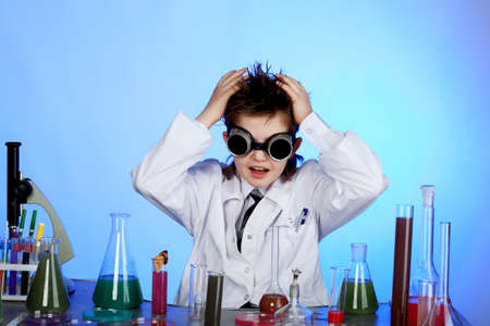 Education background: Funny Teen. Shot in studio.の写真素材