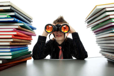 Education background: Funny Teen. Shot in studio.の写真素材