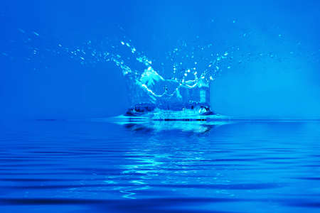 Fantastical water background. Drops, waves, splashes.の写真素材