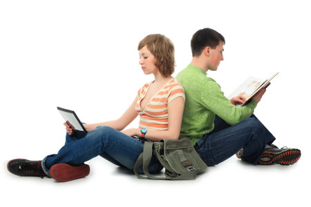 Couple of students. Theme: education, friends, relations. 