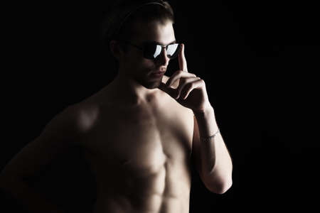 Portrait of a handsome male model. Shot in a studio.の写真素材