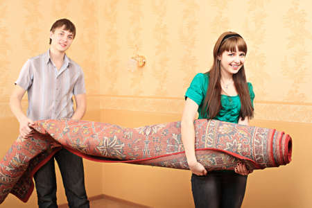 Family theme: new home, happy family.の写真素材