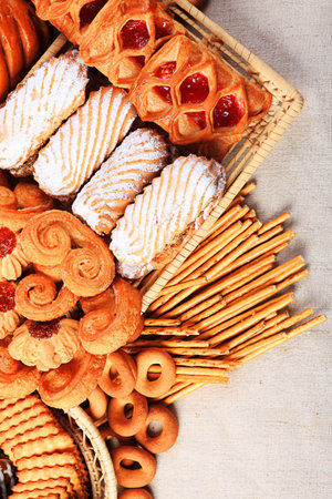 Bakery foodstuffs. Shot in a studio.