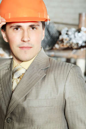 Industrial theme: a blue collar working at a manufacturing area.  の写真素材
