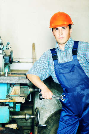 Industrial theme: a worker at a manufacturing area.  の写真素材
