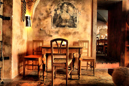 Shot of a restaurant designed at a medieval style.の写真素材