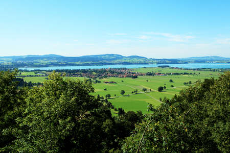 Beautiful summer landscape with meadows and mountains.の写真素材