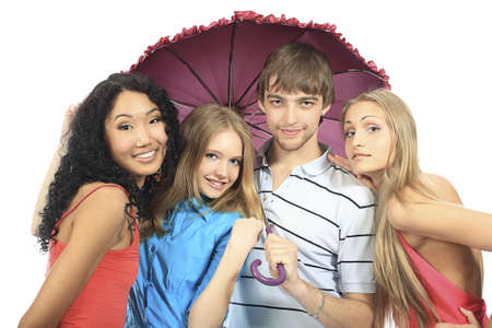 Group of a cheerful young people. Education, holidays.の写真素材