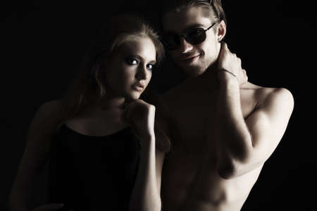 Portrait of a sexual couple. Shot in a studio.の写真素材