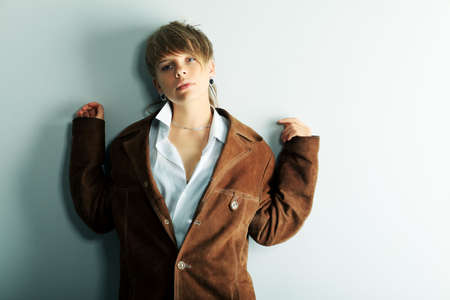 Portrait of a styled professional model. Theme: beauty, fashionの写真素材