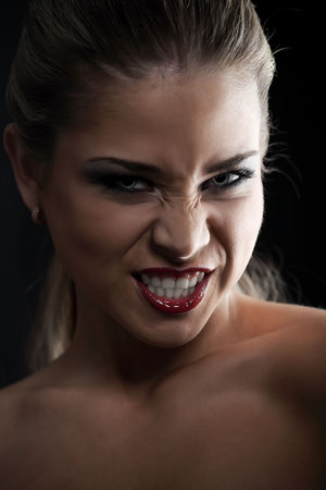 Portrait of a styled professional model. Theme: beauty, fashion