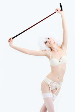 Shot of an attractive young woman in lingerie.の写真素材