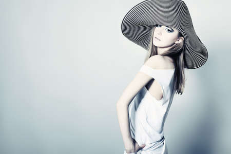 Shot of an attractive young woman in lingerie.の写真素材