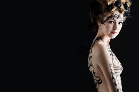 Body painting project: art, fashion, beautyの写真素材