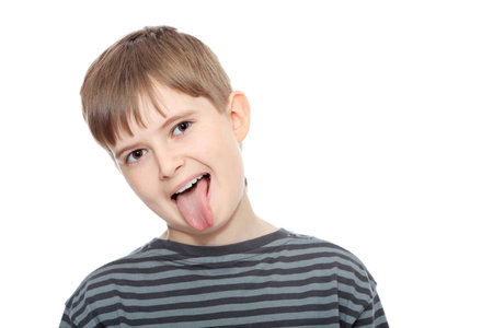 Educational theme: boy teenager. Isolated over white background.の写真素材