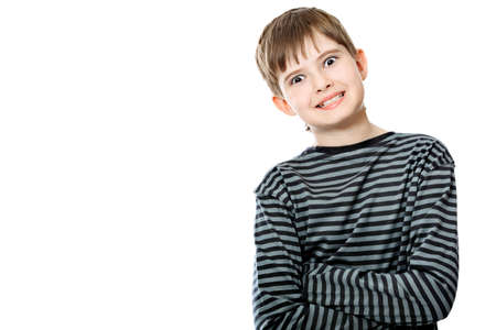 Educational theme: boy teenager. Isolated over white background.の写真素材
