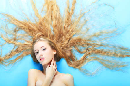 Portrait of a beautiful  professional model. Theme: healthcare, beauty, fashionの写真素材