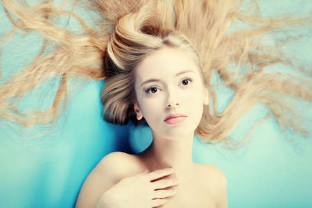 Portrait of a beautiful  professional model. Theme: healthcare, beauty, fashionの写真素材