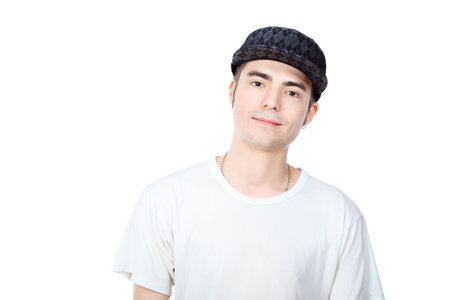 Portrait of a handsome young man. Isolated over white background.
