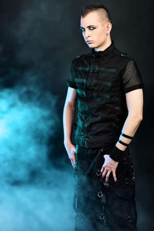 Shot of a gloomy skinhead man. の写真素材