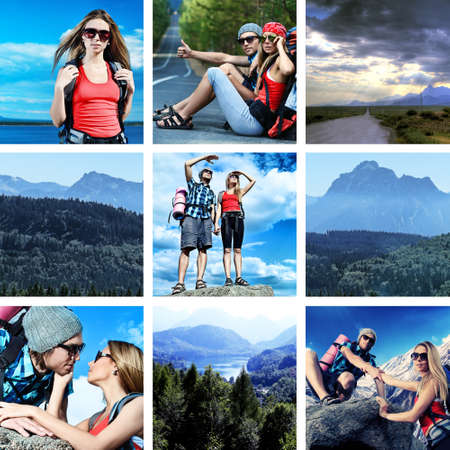 Collage with landscape and travel theme. の写真素材