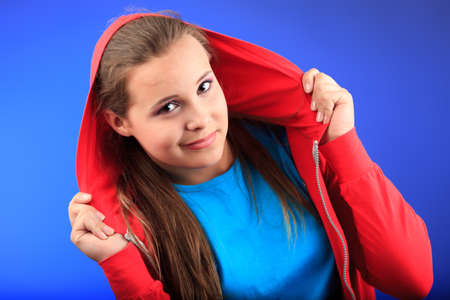 Portrait of a girl teenager.の写真素材