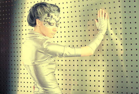 Shot of a futuristic young woman. の写真素材