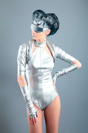 Shot of a futuristic young woman wearing glasses. の写真素材