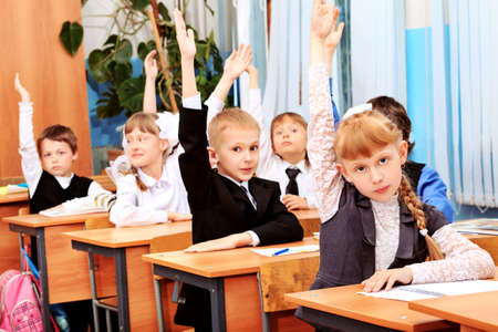 Children at school during the lesson.の写真素材