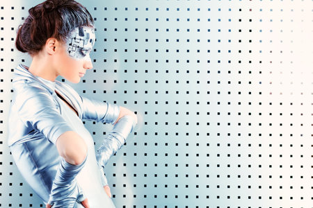 Shot of a futuristic young woman. 