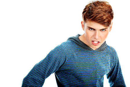 Studio shot of an aggressive young man.の写真素材