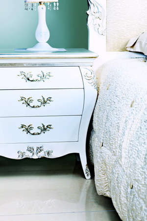 Classic bedroom, interior.の写真素材