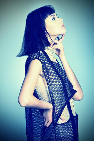 Portrait of a female model, fashion shot.