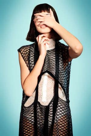 Portrait of a female model, fashion shot.の写真素材