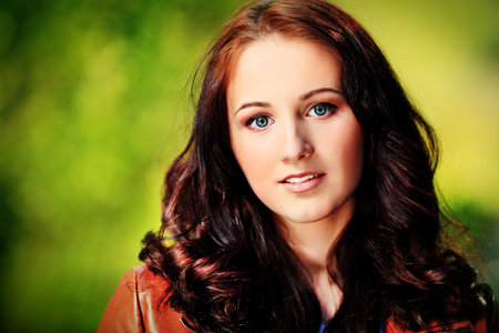 Portrait of beautiful summer girl outdoor. 