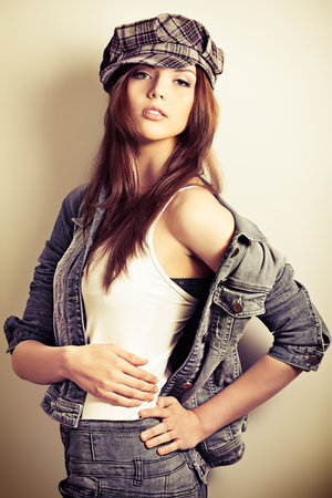 Shot of an attractive fashionable girl posing in studio.
