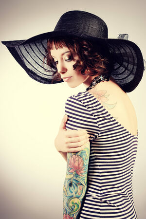 Portrait of a beautiful elegant young woman. Beauty, fashion.の写真素材