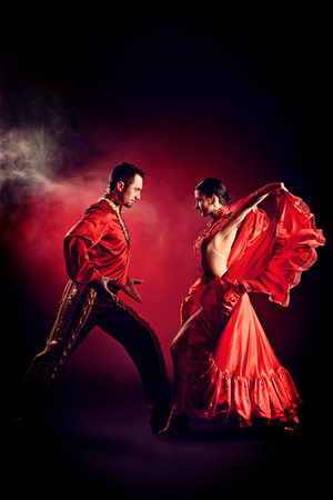 Professional dancers perform latino dance. Passion and expression.の写真素材