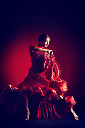 Professional dancers perform latino dance. Passion and expression.の写真素材