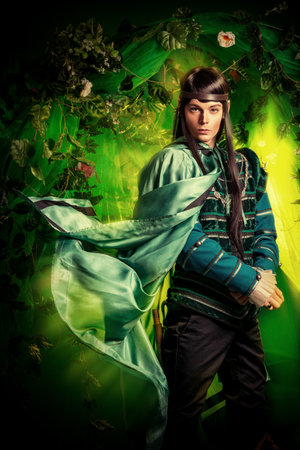 Noble fairy elf in the magic forest. Fantasy. Fairy tale, magic.の写真素材
