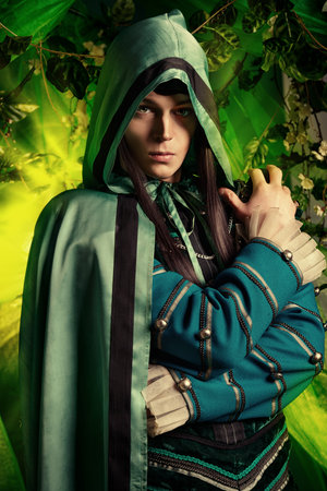 Noble fairy elf in the magic forest. Fantasy. Fairy tale, magic.