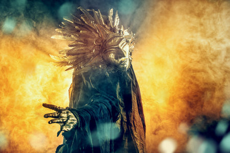 Metaphorical idea of the sun. Folklore. Paganism, worship of the sun.