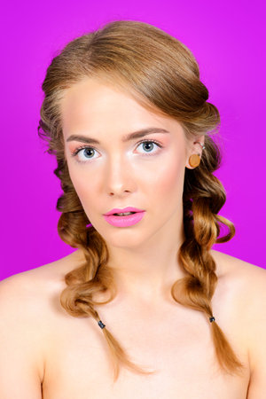 Spa girl. Close-up portrait of a beautiful girl full of freshness and youth. Beauty, fashion....