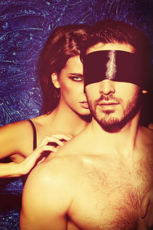 Sexual passionate couple play in love games. BDSM.の写真素材