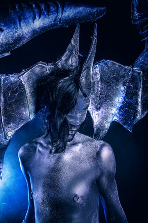 Horned devil. Halloween. Fantasy. Art project.
